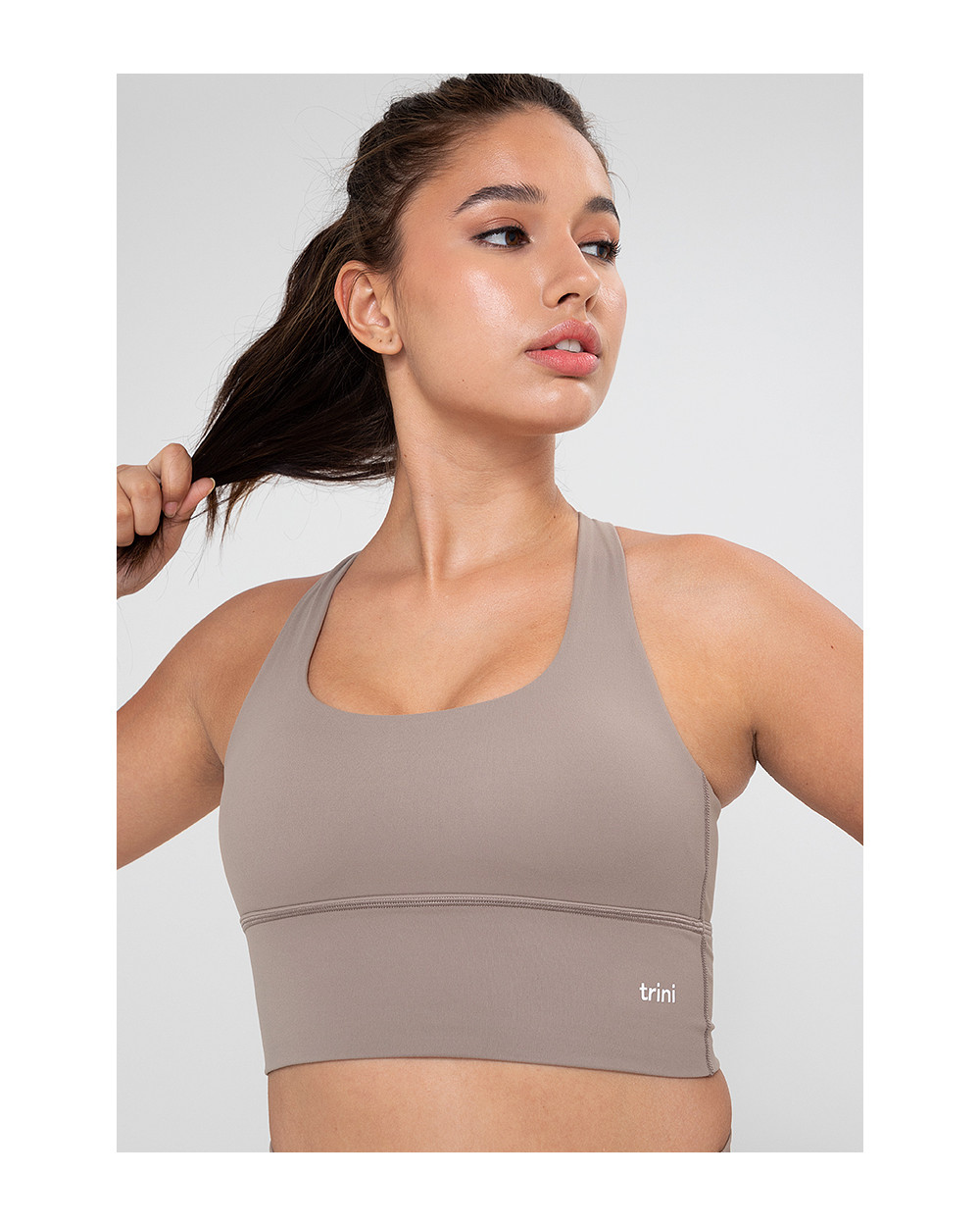 Criss Cross Sports Bra in Brown