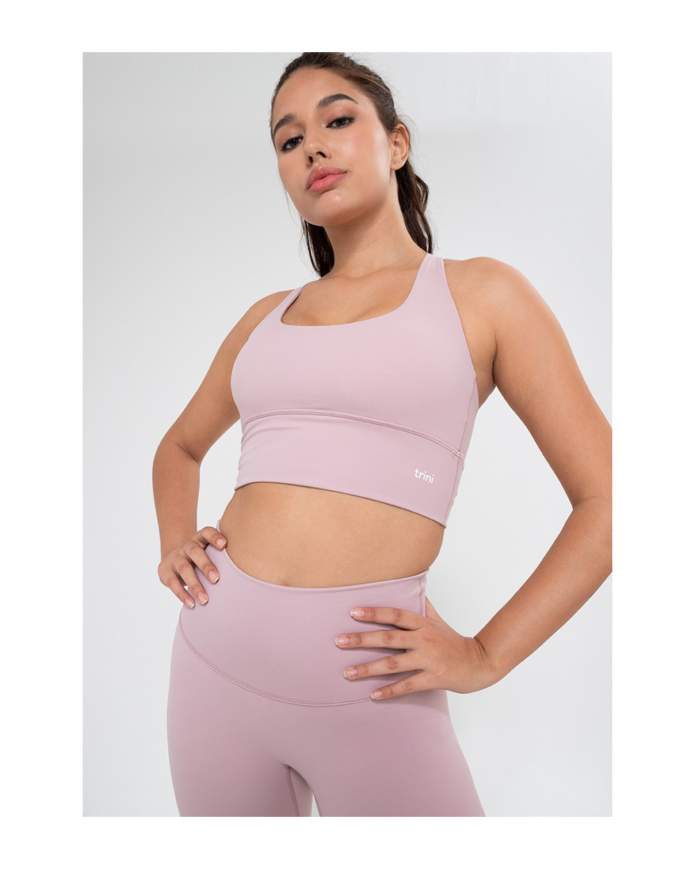 Criss Cross Sports Bra in Pink